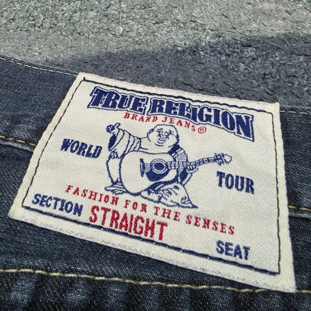 True Religion Ricky Straight Jeans Mens 32 Made in USA Flap Pocket Denim